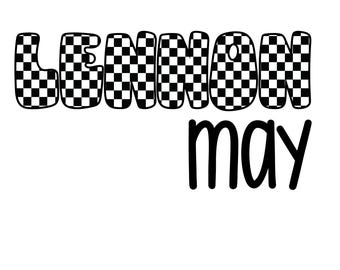 Custom Name Png, Personalized png, name png, png file, personalized water bottle, custom name tumbler, PNG for tumblers/ checkerboard name