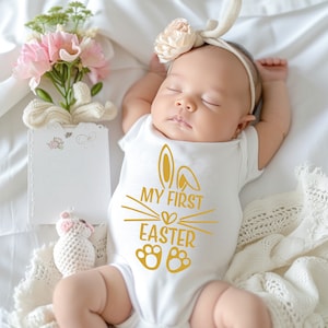 Mon premier fichier SVG de Pâques, y compris le grenouillère bébé PNG, chemise pour tout-petit, Pâques SVG, svg silhouette, fichier silhouette, fichier coupé, svg cricut
