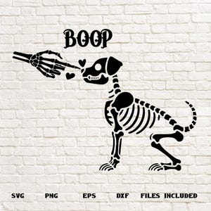 hond skelet svg, hond skelet boop je neus svg-bestand, halloween svg, halloween shirt, halloween png, herfst svg, halloween decor svg