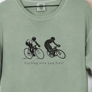 Cycling T-Shirt, Cyclist Tee, Bike Lover Gift, Bicycle Graphic Shirt, Cycling Apparel
