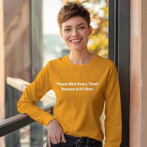 Grace Wins Christian Long Sleeve T-Shirt: Inspirational Faith Tee