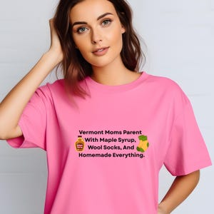 Vermont Mütter T-Shirt, gemütliches Familien-T-Shirt, Geschenk für Mütter, Ahornsirup-Kleidung, lustiges Elternteil-Shirt, Unisex lässiges Oberteil