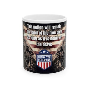 Patriotic Veteran Mug: Thank You Gift, Military Family Coffee Cup