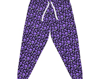 Pantaloni da jogging atletici con teschio viola
