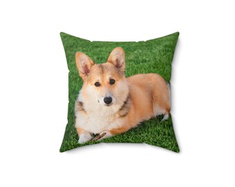 Pembroke Welsh Corgi Spun Polyester Square Pillow