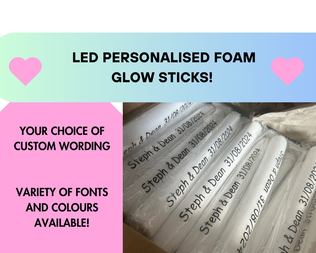 Personalised Foam Glow Sticksweddingled Foam Glow Sticksdancing
