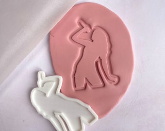 TS silhouette inspired cookie embosser stamp & cutter, embosser, fondant stamp, debosser, 3D printed