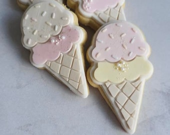 Ice cream cone with sprinkles  | cookie embosser stamp & cutter, embosser, fondant stamp, debosser, 3D printed U.K.