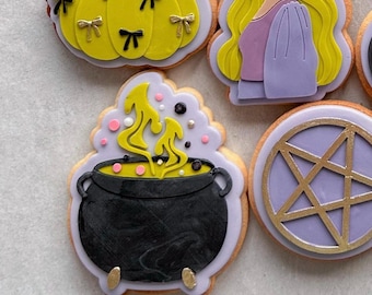 Caldero de brujas / Halloween / Sello y cortador de galletas en relieve, estampador, sello de fondant, grabador en relieve, impresión 3D (Reino Unido)