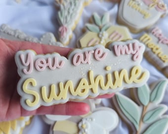 Mother’s Day You are my sunshine (sunshine set) cookie embosser stamp & cutter, embosser, fondant stamp, debosser, 3D printed U.K.