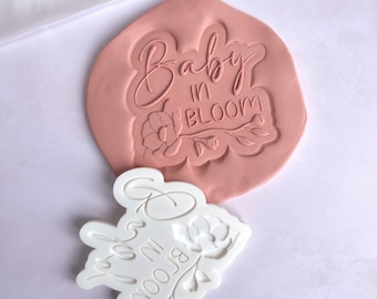 Baby shower | Baby in Bloom | baby favours | cookie embosser stamp & cutter, embosser, fondant stamp, debosser, 3D printed Flower | Floral