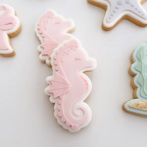 Seahorse | shell | Under the sea | Birthday | Baby shower | cookie embosser stamp & cutter, embosser, fondant stamp, debosser