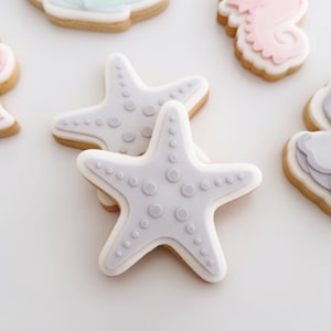 Starfish | shell | Under the sea | Birthday | Baby shower | cookie embosser stamp & cutter, embosser, fondant stamp, debosser