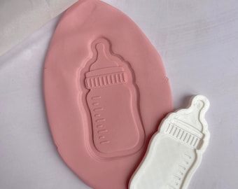 Baby shower | baby simple bottle | baby favours | cookie embosser stamp & cutter, embosser, fondant stamp, debosser, 3D printed U.K.