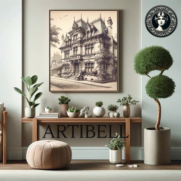 Rustic Landscape Canvas | Set of Ten Antique Prints | French Gallery Wall Art | Vintage Digital Collection | Decor | artful | S10 | canvas