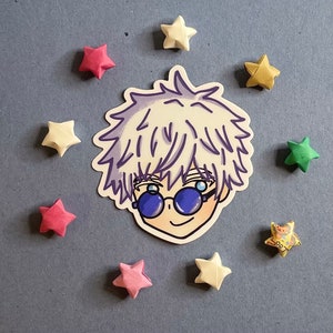 Gojo chibi JJK Sticker | Vinyl with Matte Finish | Durable and Waterproof | 2.73” x 3” Inch Sticker