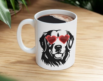 Valentines Day Coffee Mug cup for golden Retriever Dog mom, dog dad and dog lover