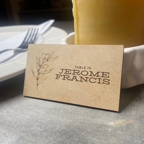 Wooden Place Cards Laser Engraved