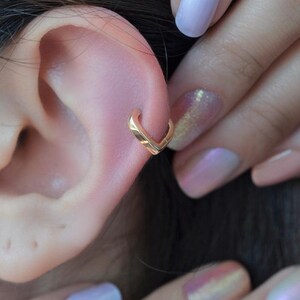 Heart Model Earring, Minimalist Earrings Ring Piercing Tragus Helix Cartilage Earring Gold and Silver Colour