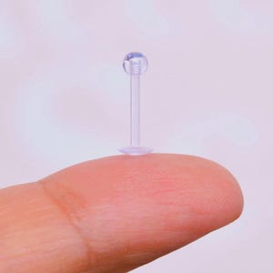 Antiallergic Bioplast Flexible Transparent Silicone Piercing Silicone Stud Invisible Hypoallergenic