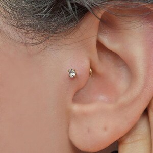 Solitaire Earring, Stud Earrings, Birthstone Earrings Stud Piercing for Tragus, Helix, Cartilage, Conch and Nose Gift For Her