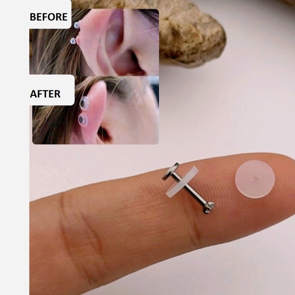 Respaldo preventivo del pendiente de la hinchazón del agujero del oído del bioplast antialérgico