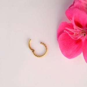 Twisted Earrings Spiral Piercing Spiral Earrings Helix Ring Crimped Steel for Tragus, Helix, Cartilage, and Lobe Gold and Silver