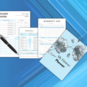 Editable Fitness Planner, Workout Exercise Planner, Weight Loss & Fitness Tracker, Digital Fitness Planner, Digital Fitness Planner.