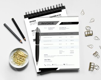 Editable Invoice Template, Minimalist Business Invoice,Printable Client Invoice, Services Invoice, Small Business Template, Digital Download