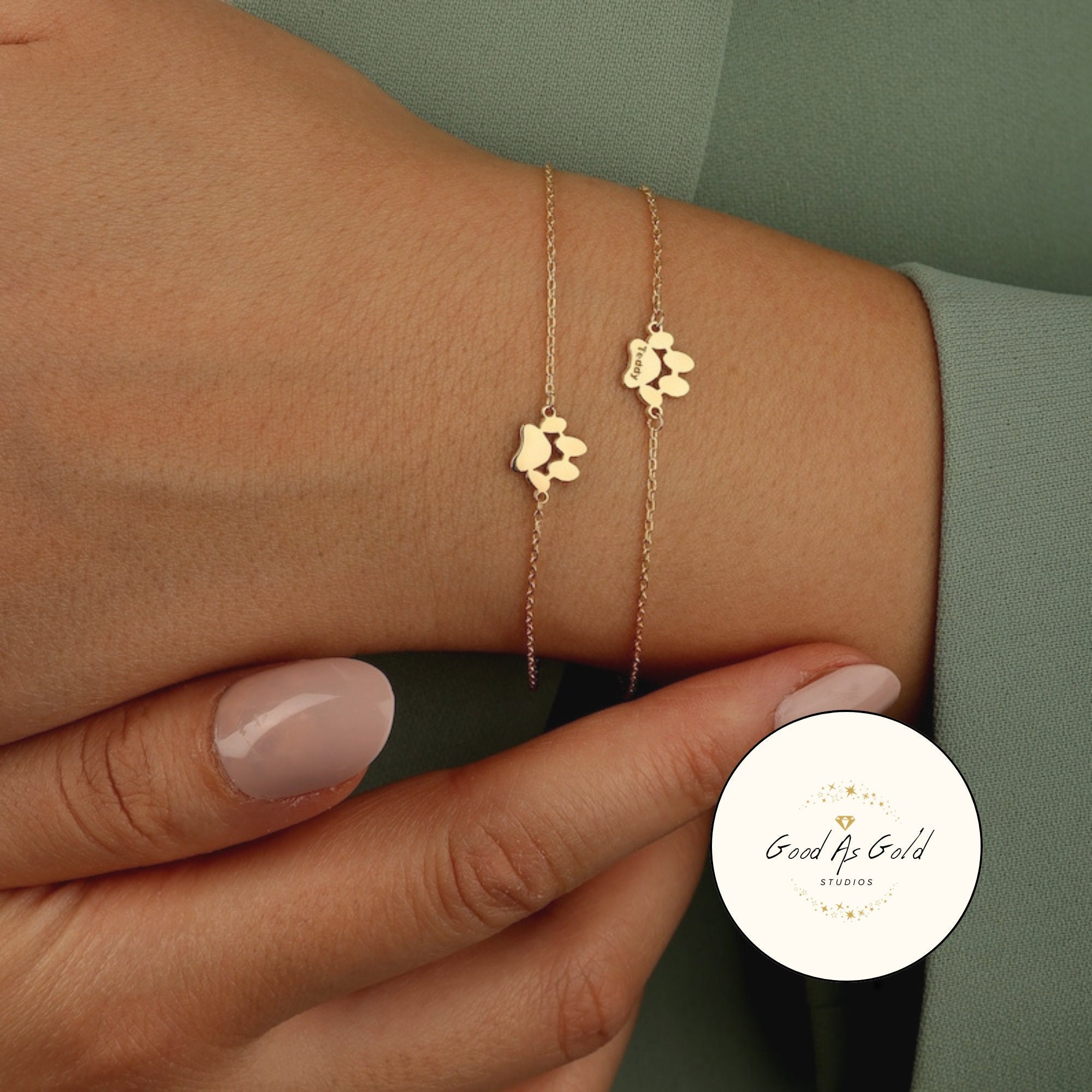Custom Alphabet Letter Beaded Gold Bracelet Also Available in Silver Rose Gold - Personalized Name Bracelet