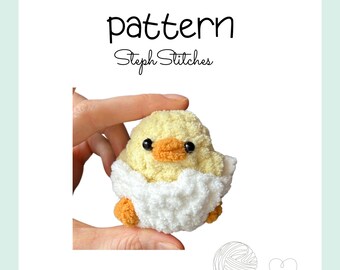 Hatching Chick in Egg Crochet Pattern, Cute, Easter, Easy PDF download