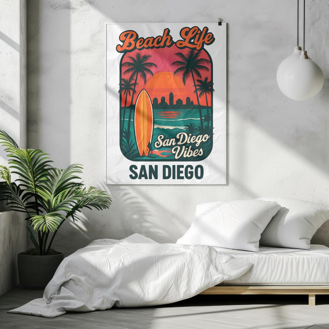 Retro San Diego California Digital Download – Vintage Travel Wall Art ...