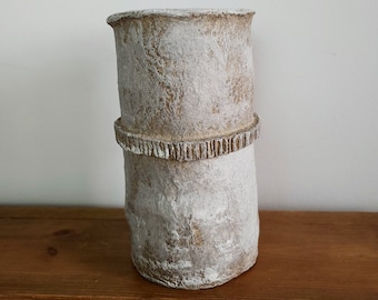 Handmade paper mache vase. Wabi Sabi Style, Perfect gift, Eco Home Decor.