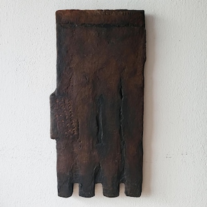 Abstrakte, strukturelle Malerei | Wabi-Sabi-Papiermaché-Studie | Handgefertigte, organische Originalkomposition