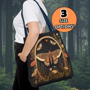 Cottagecore Moth Tote Bag: Floral Insect Purse