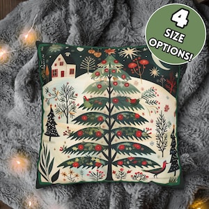 Copricuscino natalizio scandinavo, copricuscino invernale per divano, decorazione per la casa in stile folk, copricuscino per albero di Natale, cuscino natalizio nordico