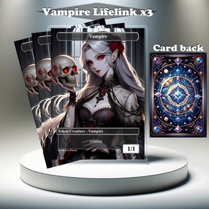 3x Vampire Lifelink Token - MTG Proxy Custom Card, Full Art EDH