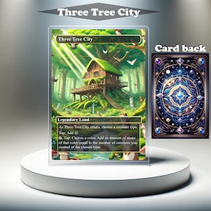 Three Tree City - Tarjeta personalizada MTG Proxy, arte completo EDH