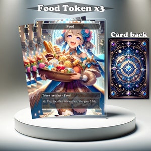 3 gettoni cibo, scheda personalizzata MTG proxy, EDH illustrata