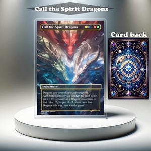 Llamar a los dragones espirituales - Tarjeta personalizada MTG Proxy, arte completo EDH