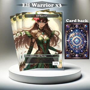 3x Elf Warrior - MTG Proxy Custom Card, Full Art EDH