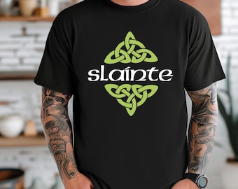 Slainte Toast Iers T-shirt uniseks, Iers Slainte-shirt, St. Patrick's Day-shirt, Ierse t-shirt, shirt Celtic Knot, Irish Gifts.St Paddys Day-shirt
