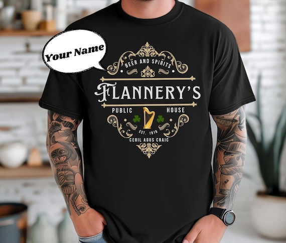 Custom Your Name Irish Pub Shirt Unisex Slim Fit T-shirt,Custom Irish Bar Shirts,Personalized Irish Pub T-shirts,St Patrick's Day Pub Shirts