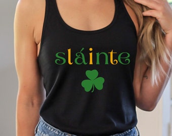 Slainte Womens Racerback Tank,Irish Toast Tank,Slainte Irish Tee,Irish Gifts For Mom,Irish Saying Gifts,Slainte Irish Gifts,Irish Shirts