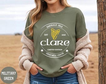 Clare Ireland Unisex T-shirt Slim Fit,Clare Ireland Shirt,Clare Irish Shirt,County Clare Irish Gifts,Clare Irish Pub Shirt,County Clarte Tee