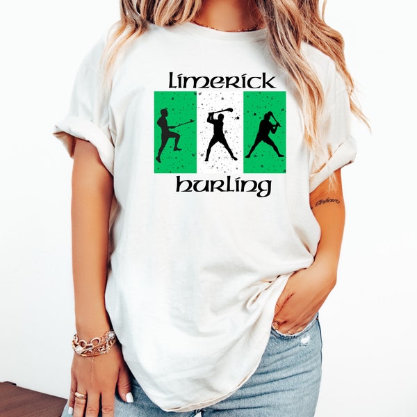 Limerick Hurling Unisex Tshirt,Limerick Hurling Tee,Limerick Hurling Shirt,Irish Gift For Dad,Limerick Shirts,Gaelic Sports Shirts,Irish Tee