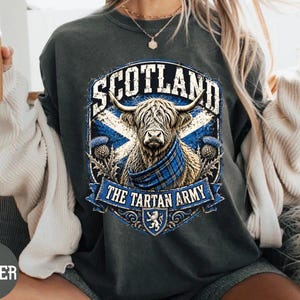 Scotland Tartan Army Oversized Unisex T-shirt,Scotland Shirt,Scottish Soccer Shirts,Tartan Army Gifts,Scottish Gifts,Scotland Football Shirt image 1