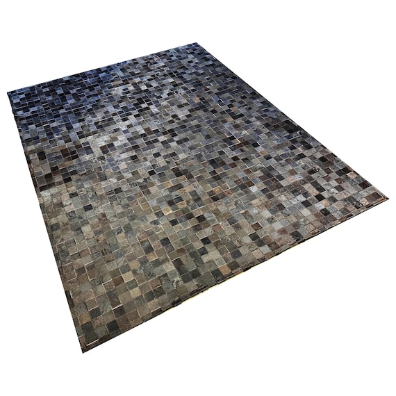 How handmade leather area rug mosaic are made