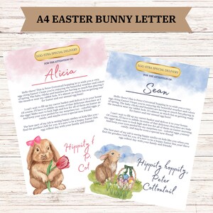 A4 Personalised Easter bunny letter,Easter Gift, Letter from the Easter bunny, Easter certificate, Easter Egg Hunt,Easter kids activities