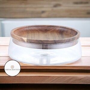 Round Glass Jar Acacia Wood Lid Glass Storage Jars Kitchen Food Storage Glass Pantry Jars Food Storage Jar Eco Friendly Storage image 4